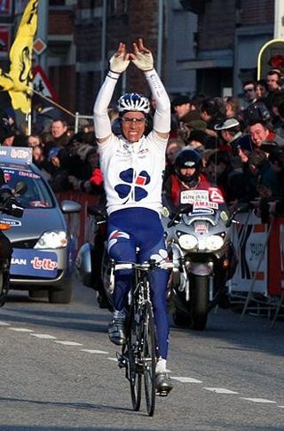 Philippe Gilbert (Française des Jeux) wins the 2006 Omloop Het Volk
