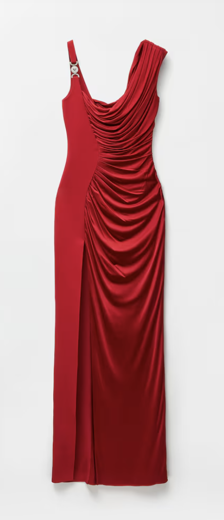 Versace, Viscose Liquid Jersey Draped Gown