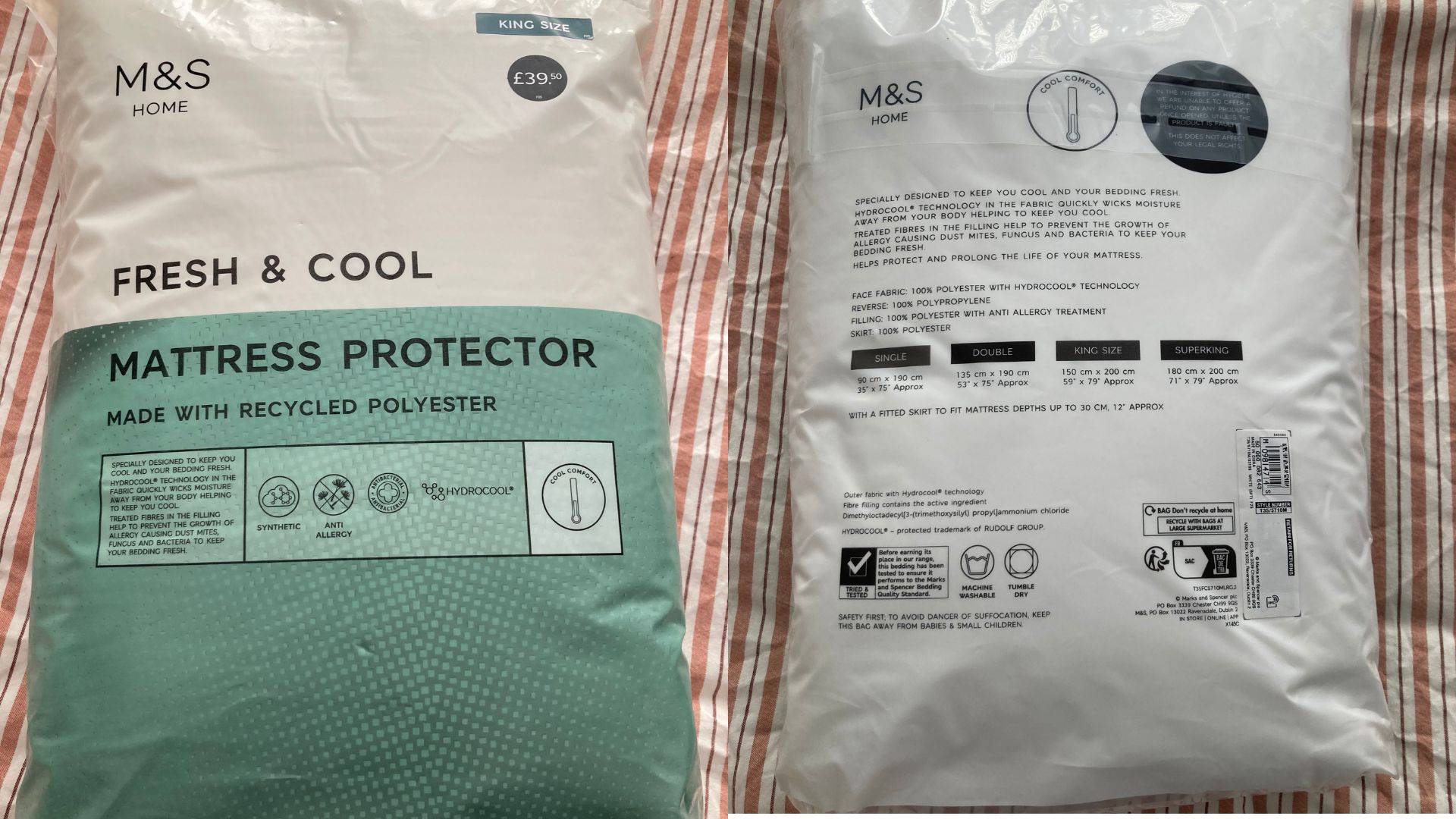 M&amp;amp;S Fresh &amp;amp; Cool Mattress Protector on our tester, Linda's bed