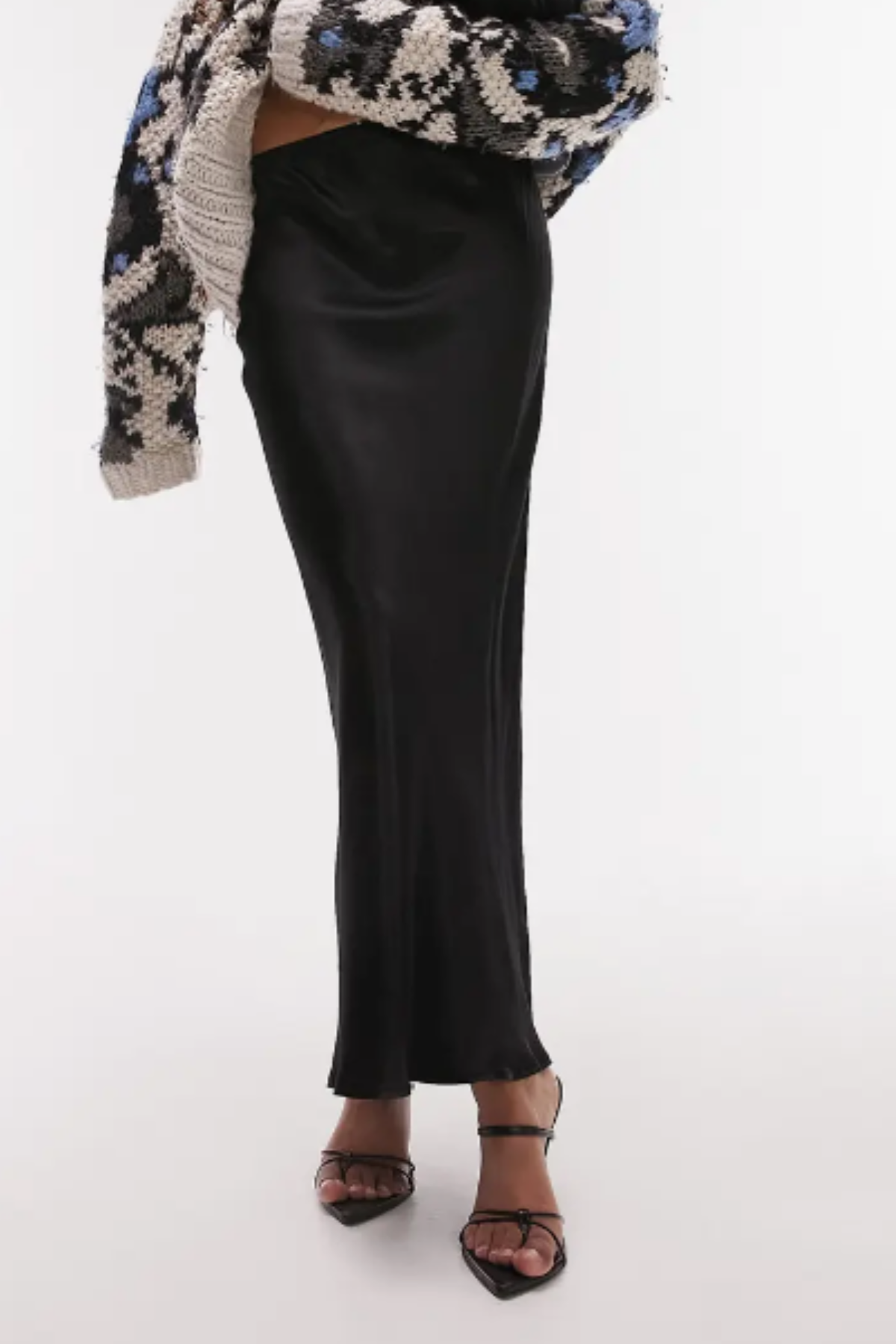 Topshop Bias Cut Satin Maxi Skirt