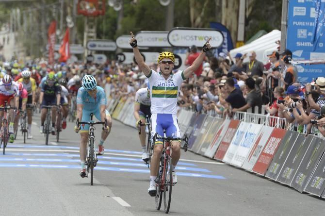 Jack Bobridge (UniSA) took the first win of the 2015 Santos Tour Down Under