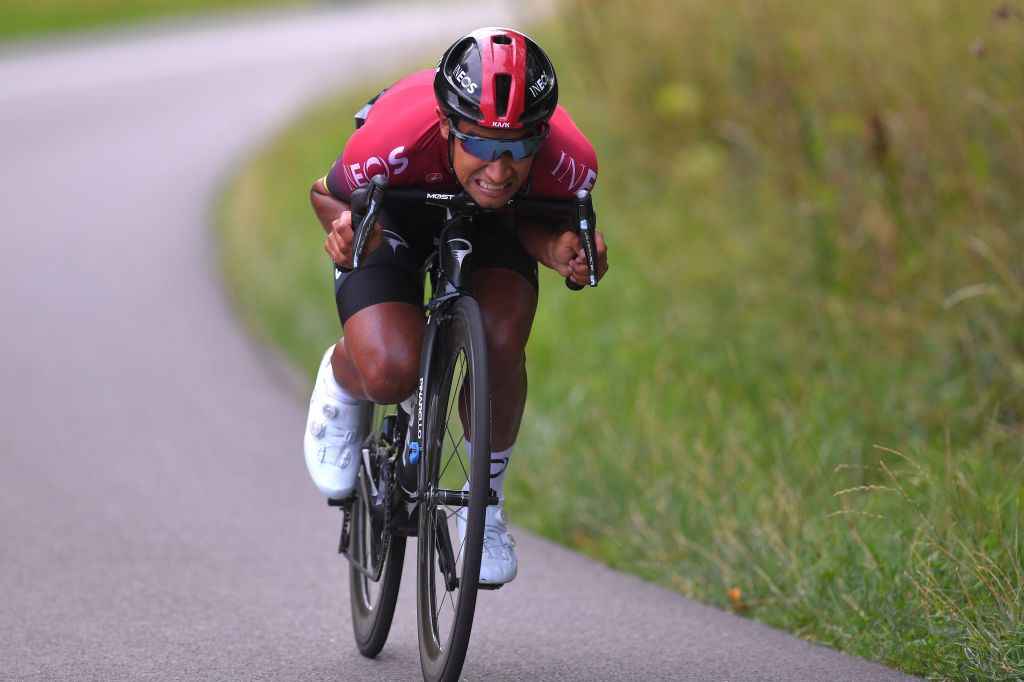 EREZEE BELGIUM AUGUST 19 Jhonnatan Narvaez Prado of Ecuador and Team INEOS Breakaway during the 41st Tour de Wallonie 2020 Stage 4 a 1994km stage from Blegny to Ereze 334m TourdeWallonie TRW2020 on August 19 2020 in Erezee Belgium Photo by Luc ClaessenGetty Images