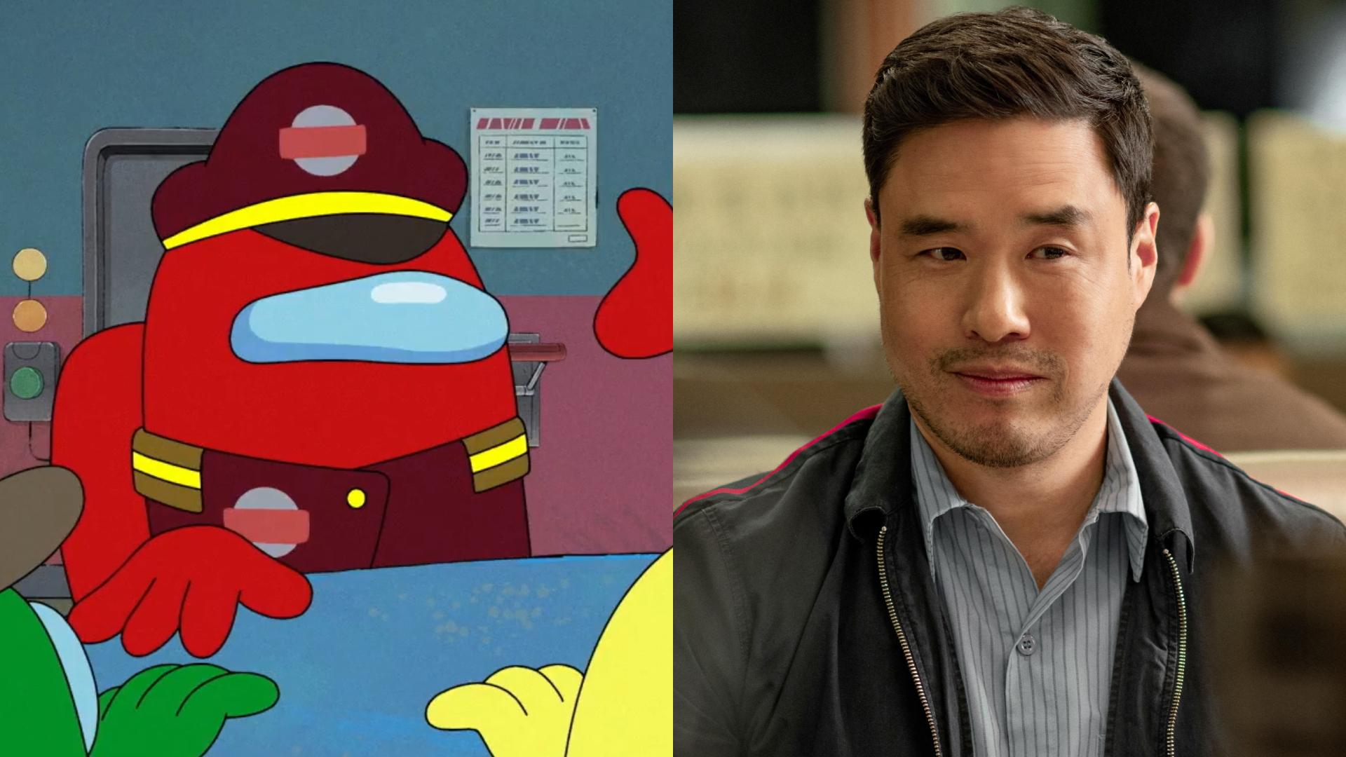 Red in Among Us TV show, Randall Park in Always Be My Maybe