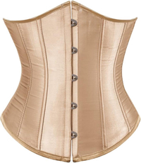 Women's Satin Underbust Corset in Beige - and if you're looking to channel Sydney Sweeney's Stagecoach look, you absolutely need this corset from Amazon to complete it.