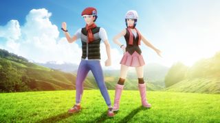 A male and female trainer from Pokemon Go.