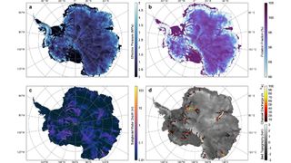 A diagram showing ice levels in Antarctica