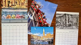 The best photo calendars from Mixbook, Vistaprint, Printique and more shown on a kitchen table