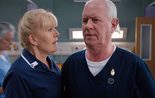 Cathy Shipton (Duffy) and Derek Thompson (Charlie) in emotional Casualty episode