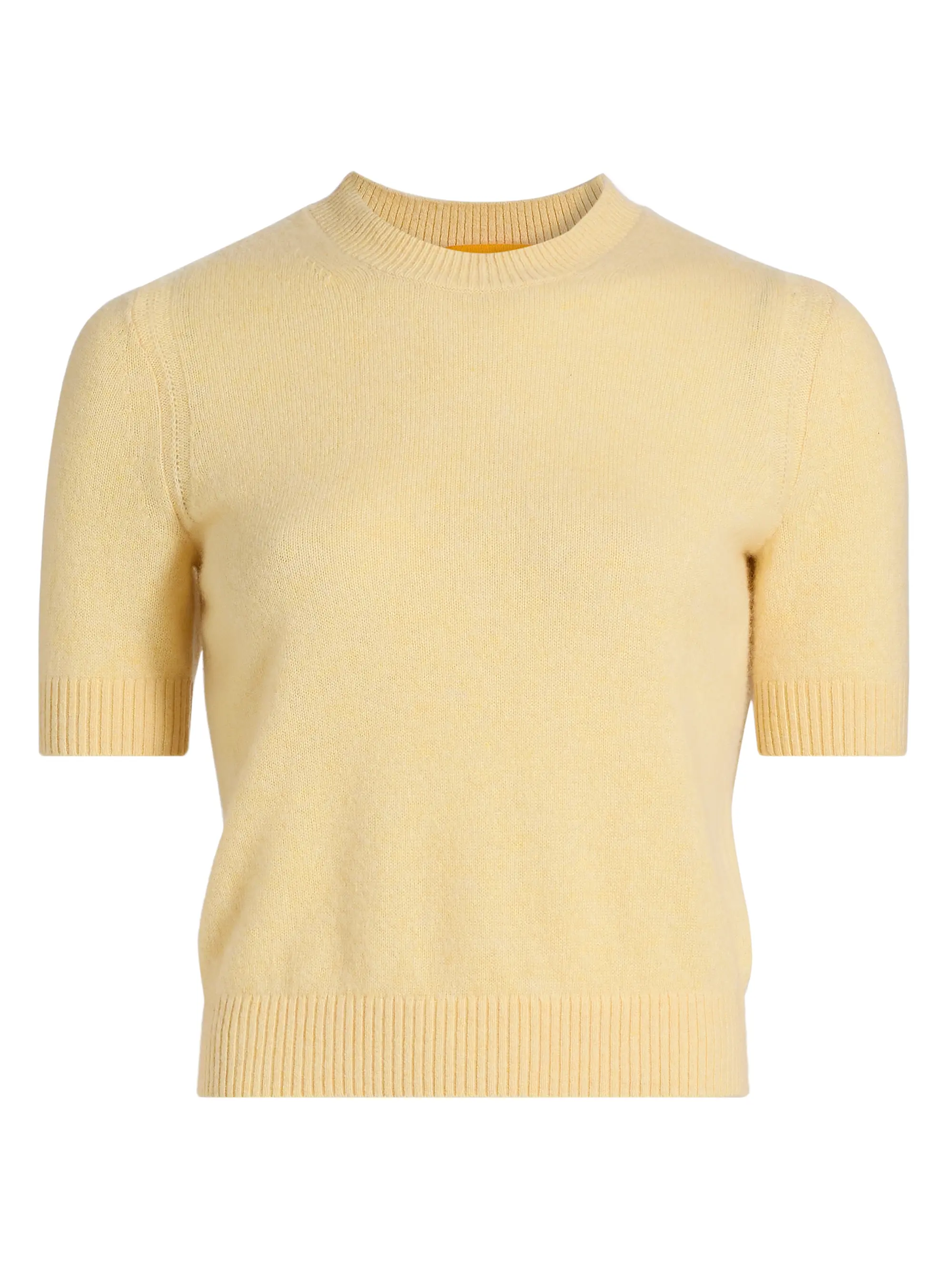 Sweater Tee Cashmere Crewneck Short-Sleeve Top