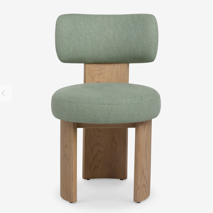 high backed linen chair