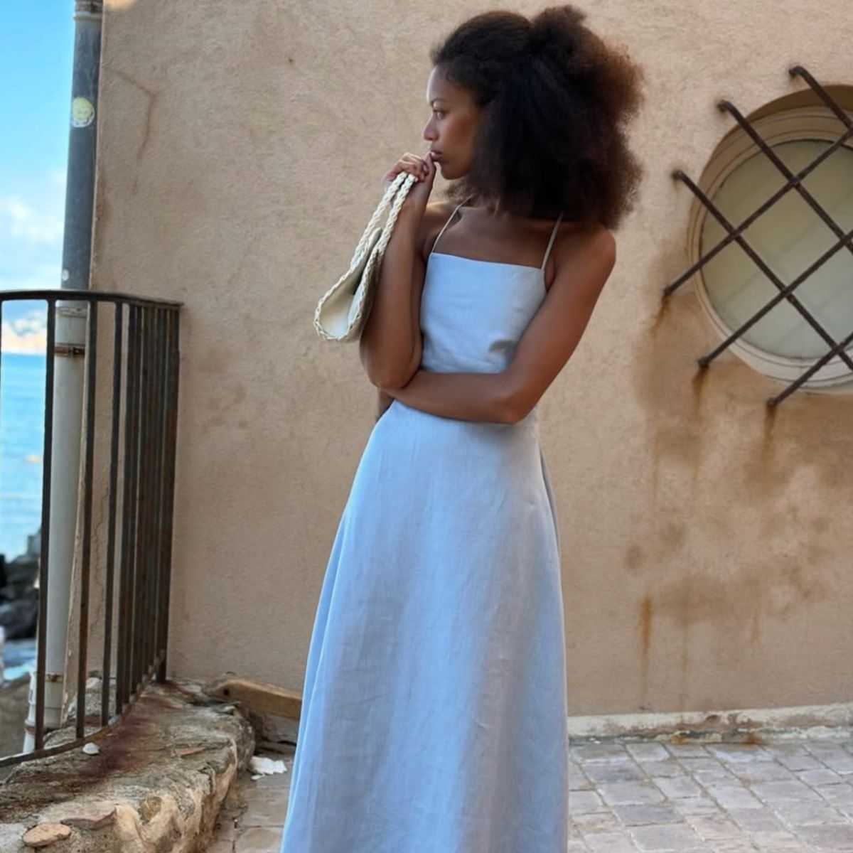 woman wearing white dress