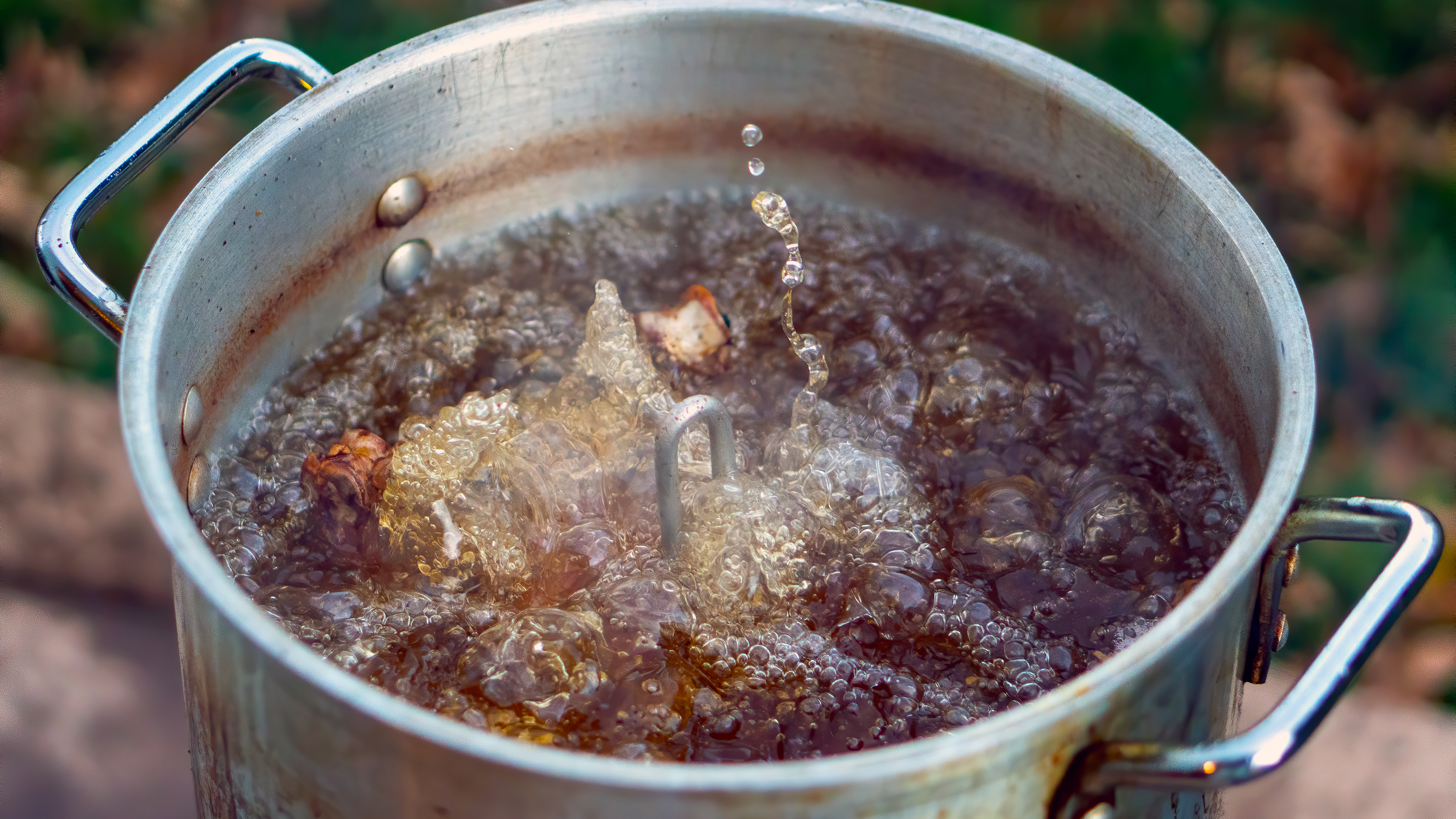 Turkey fryer outdoors