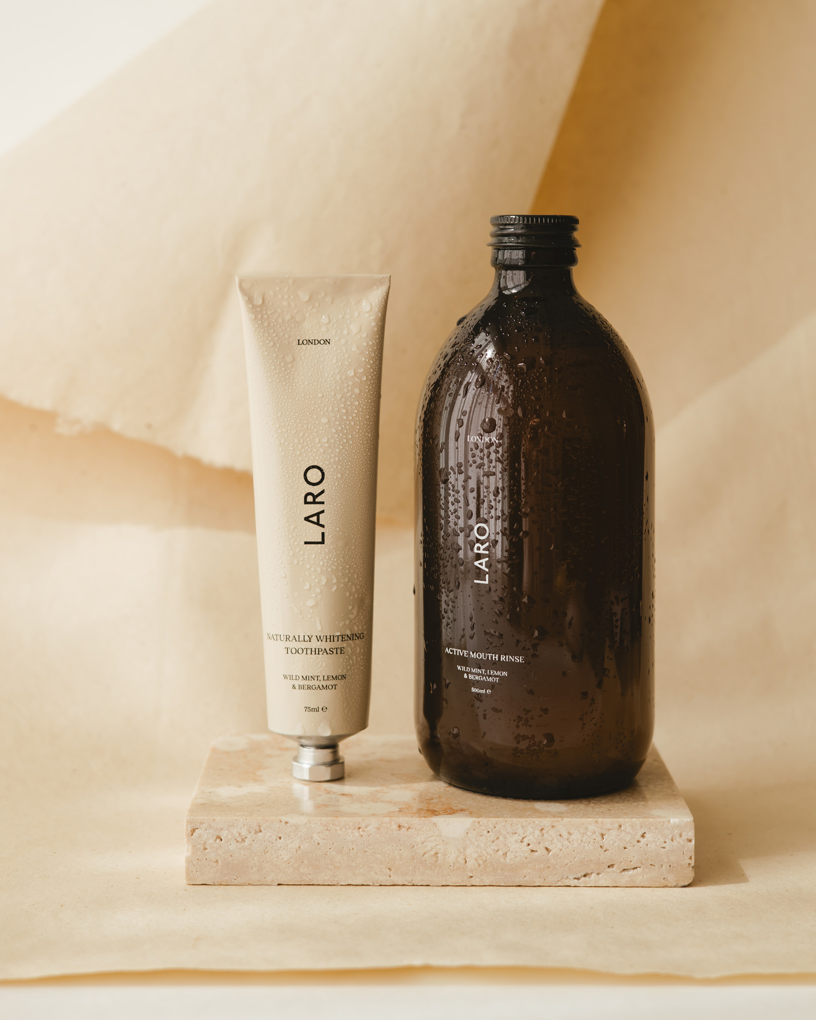 Laro London toothpaste and mouthwash