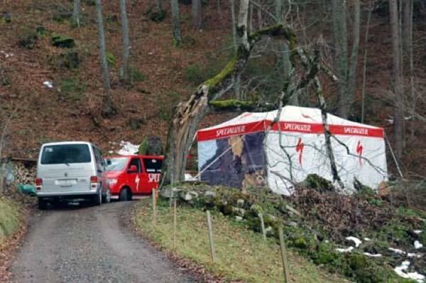Specialized's tire testing camp in the woods