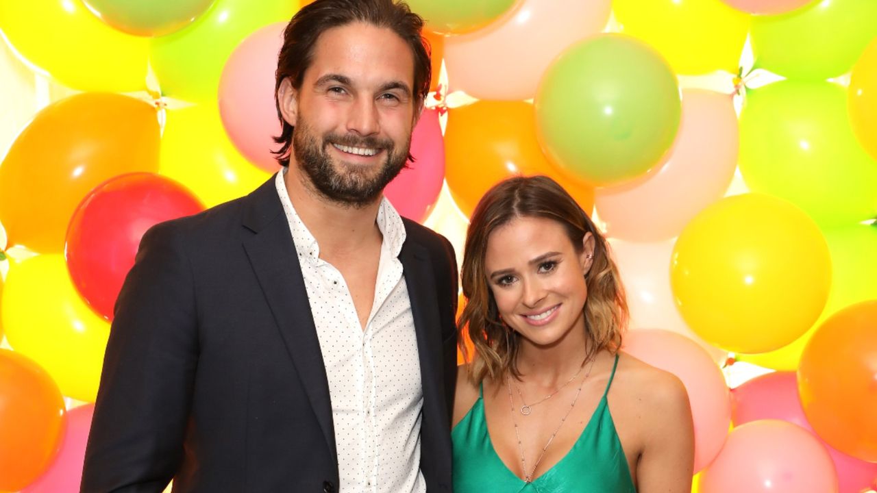 Jamie Jewitt (L) and Camilla Thurlow attend as Fearne Cotton celebrates her new collaboration with Cath Kidston at the Vinyl Factory on October 25, 2018 in London, England