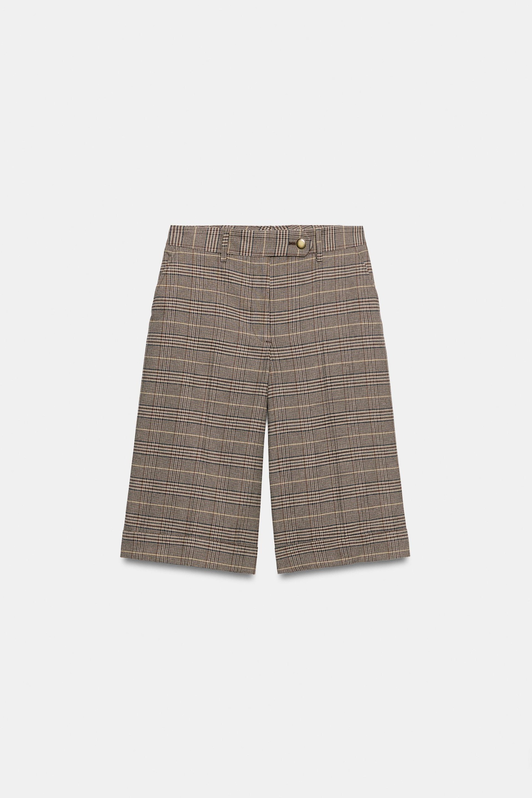 ZARA, Houndstooth Bermuda Shorts