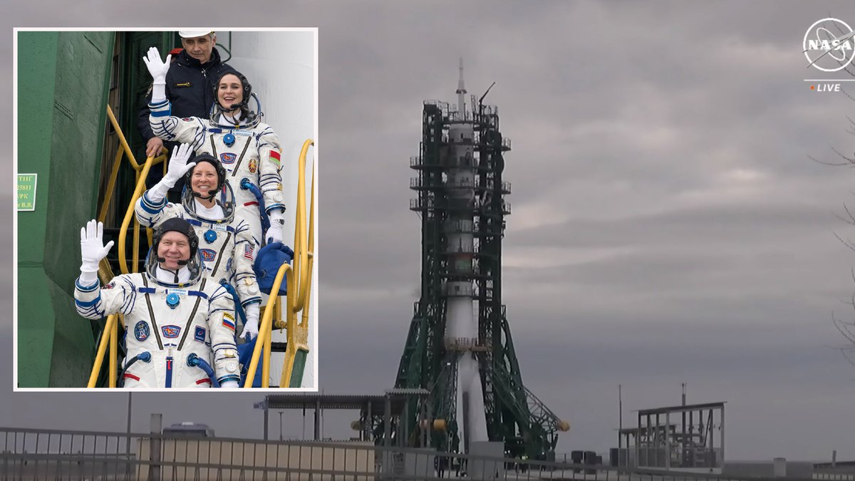 A Russian Soyuz rocket suffers a rare last-minute abort while launching 3 astronauts to the International Space Station (video)
