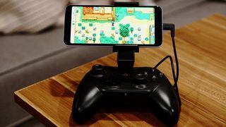 The Rotor Riot Controller for Android, playing Stardew Valley