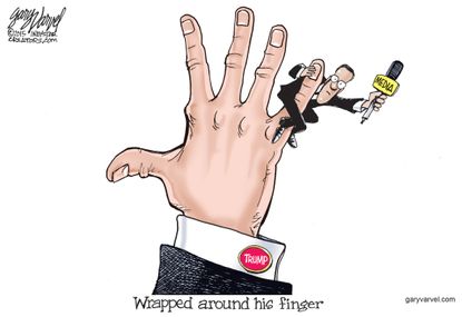 Political cartoon U.S. Donald Trump media