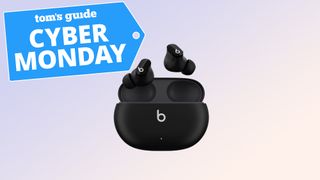 beats studio buds in black with cyber monday deal tag