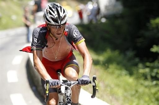 Lance Armstrong (Radioshack) tried to go it alone on the climb, but was not able to stay clear of the break.