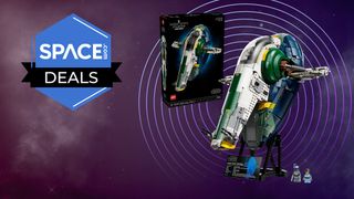 The Lego Star Wars Jango Fett Firespray-Class Starship set with Space.com deals logo