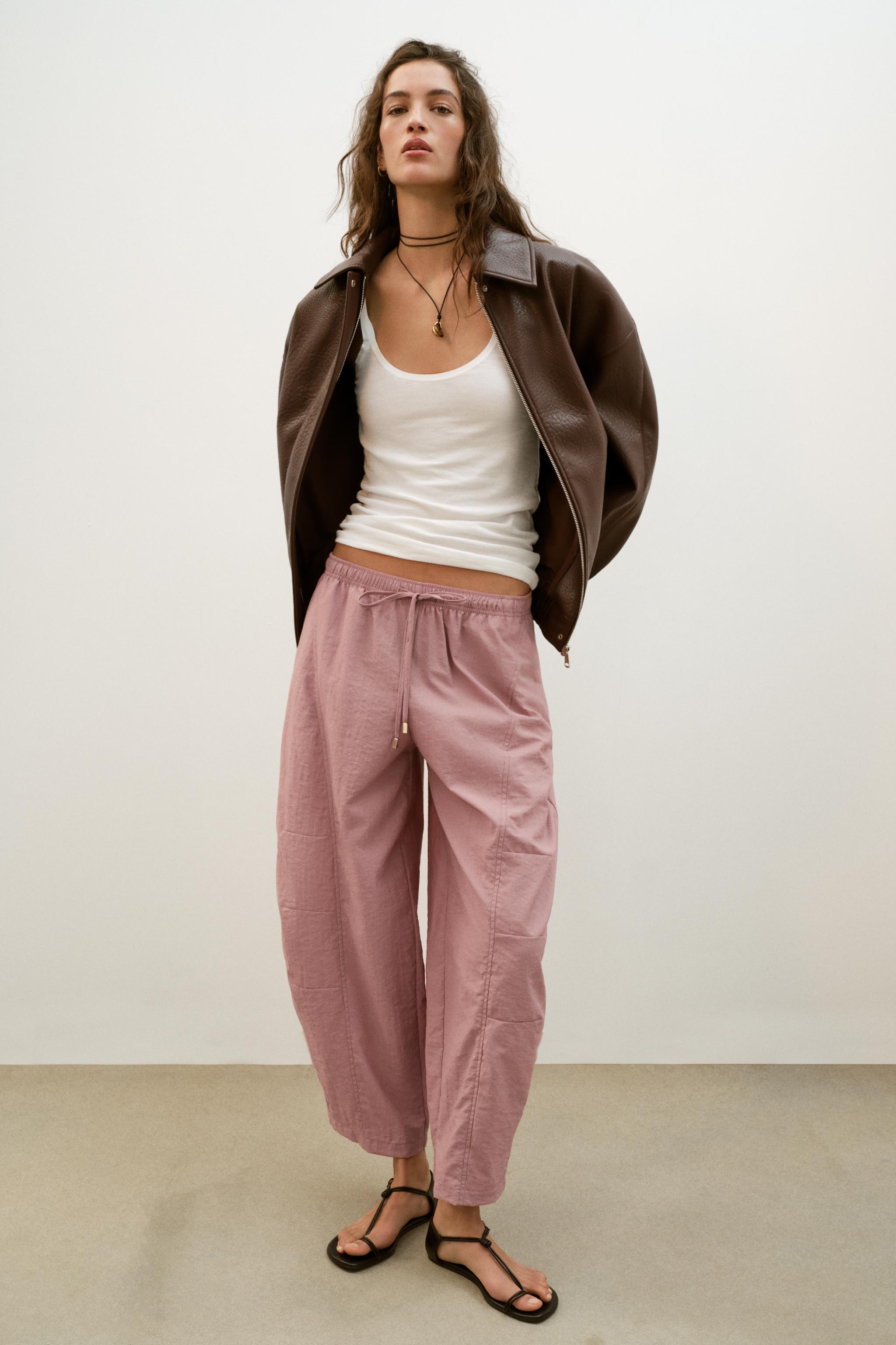 Barrel Pants With Elastic Waist