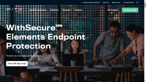 Website screenshot for WithSecure Elements Endpoint Protection