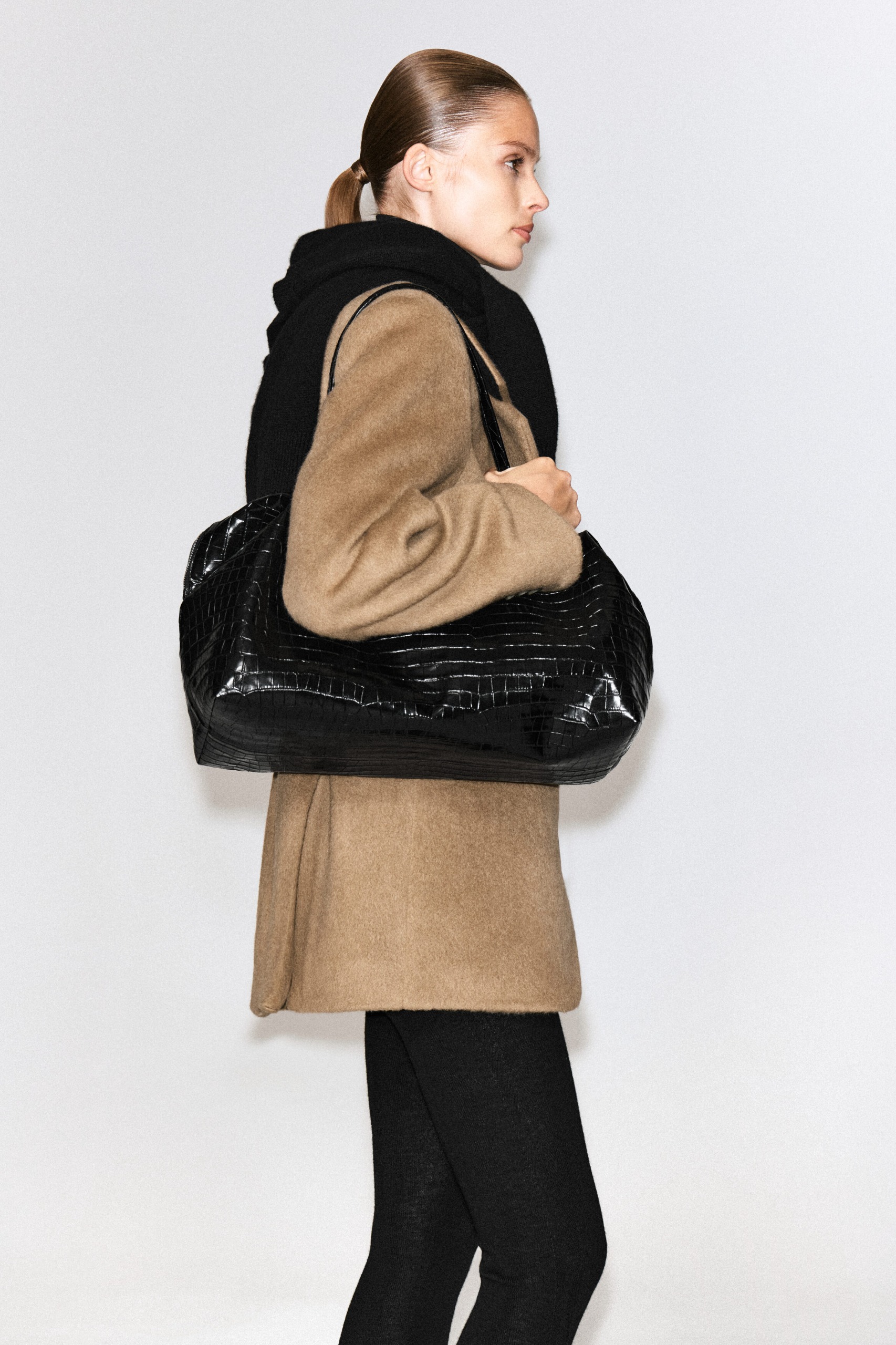 Montmartre Bowling Bag - Croc-Effect Leather