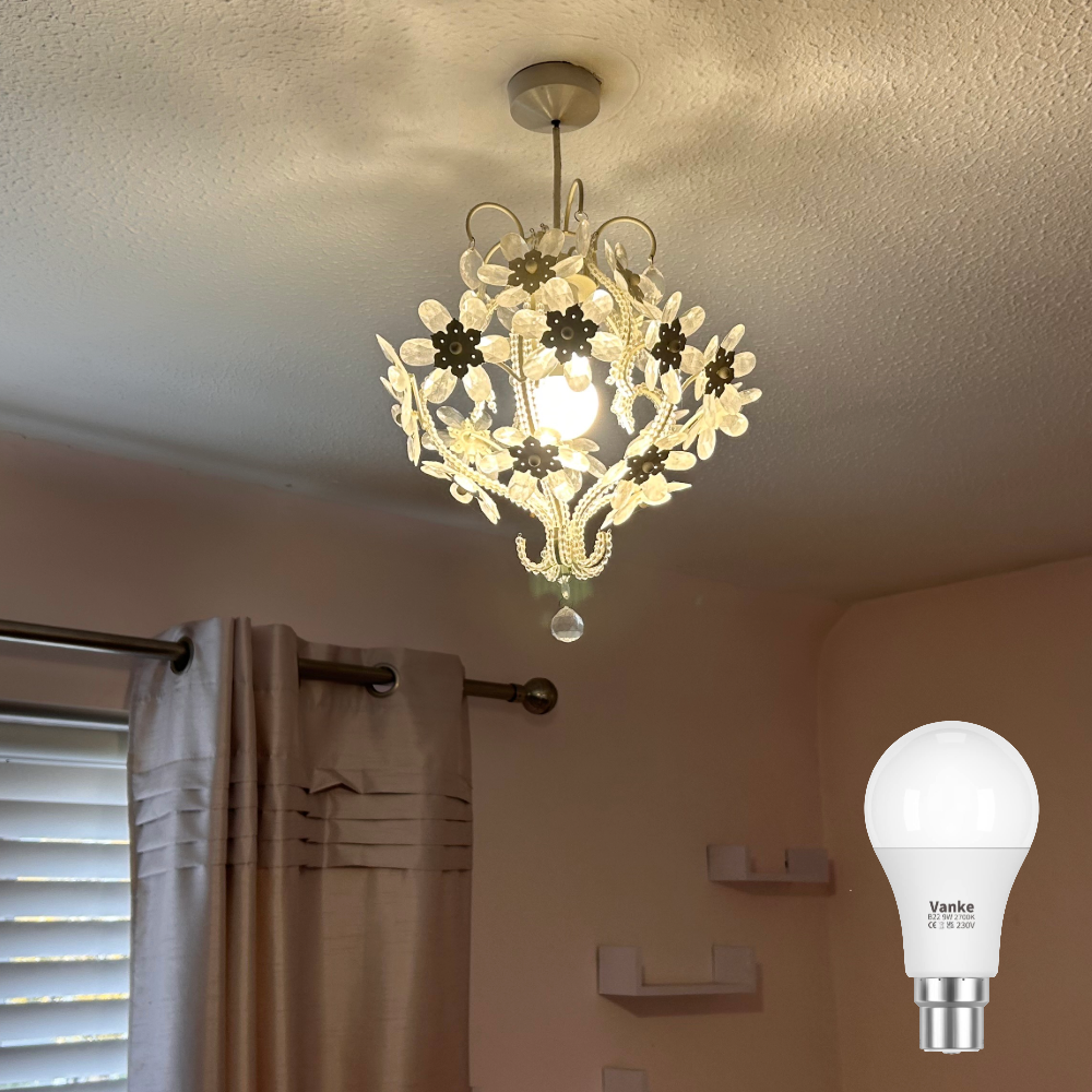 Vanke Bayonet Light Bulb, one of the best LED bulbs, in Megan's bedroom