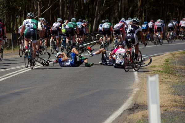 Wind and gravel on the road made crashes a not unregular event.