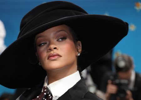 Rihanna attends the 2025 Met Gala Celebrating "Superfine: Tailoring Black Style" at Metropolitan Museum of Art on May 05, 2025 in New York City