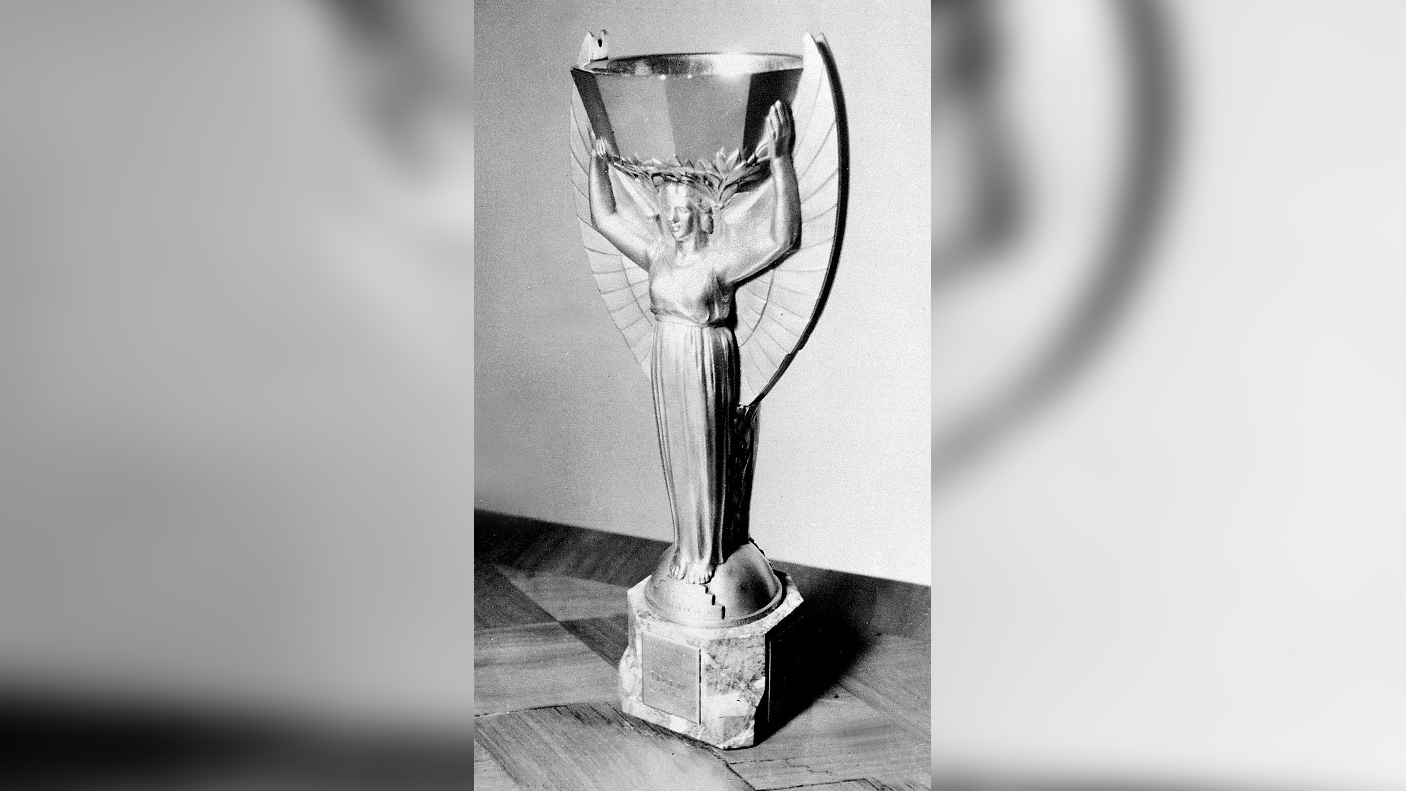 Created by French sculptor Abel Lafleur, the solid-gold statuette called the Jules Rimet Cup was given to the captain of the winning World Cup soccer team. Int 1970, the Jules Rimet Cup became the permanent property of Brazil after its third World Cup victory in Mexico.