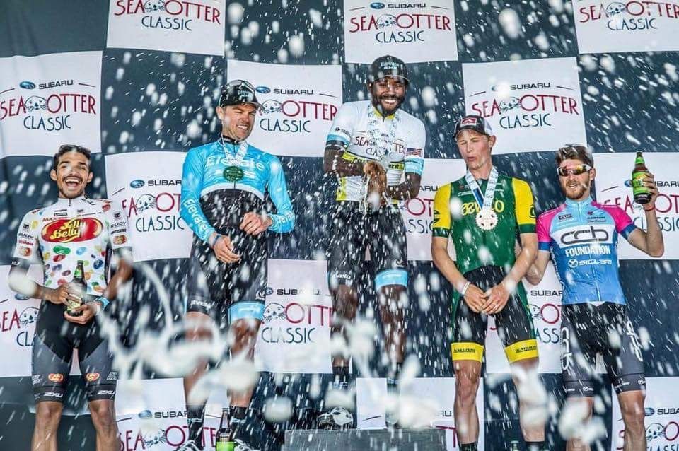 Cory Williams atop the Sea Otter podium