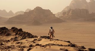 Matt Damon appears as a stranded astronaut on Mars in 'The Martian' motion picture, coming to theaters in November 2015.