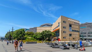 An exterior shot of the Museum of New Zealand in Wellington, New Zealand