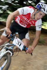 Carl Jones on his way to winning the elite men's cross country national championship