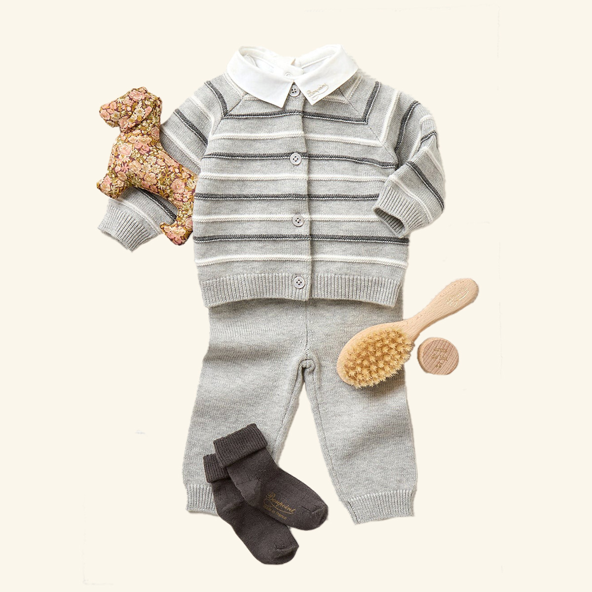 Bonpoint, Justio Gray Striped Set