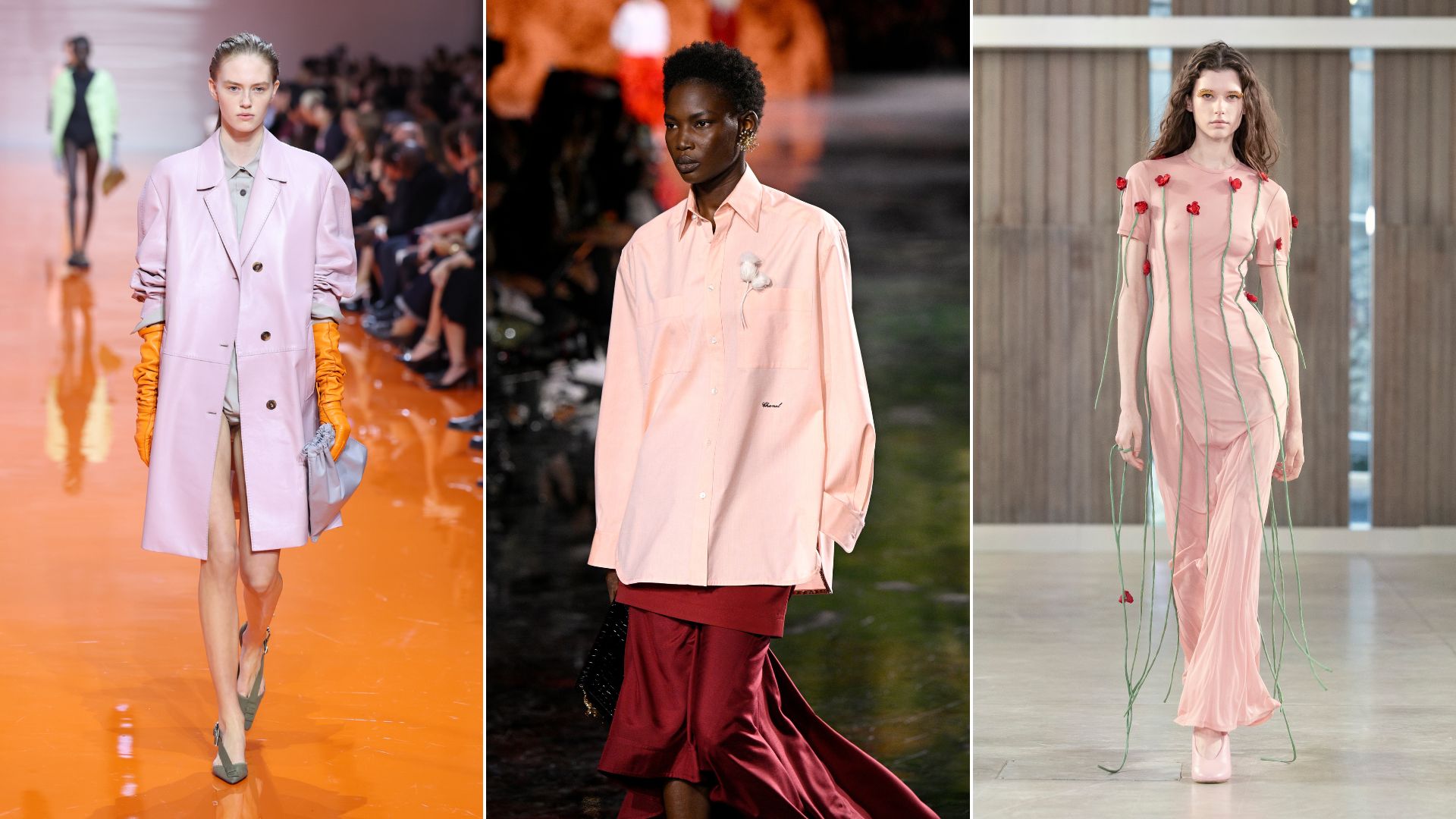 Models wear spring summer fashion colour trends down the runway