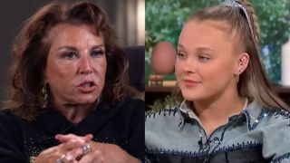 Abby Lee Miller and JoJo Siwa split image