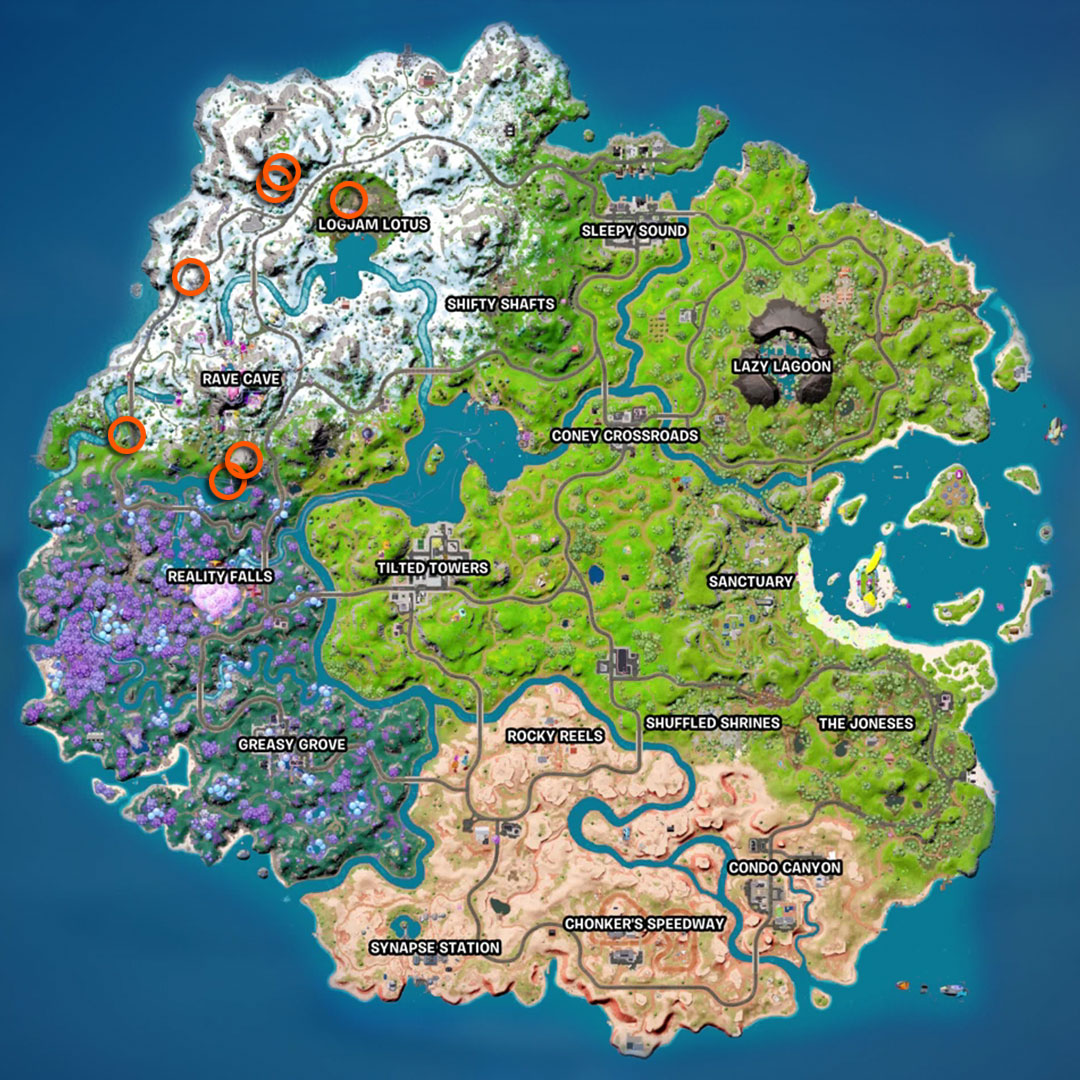 Fortnite Level Up Tokens Week 3 locations map