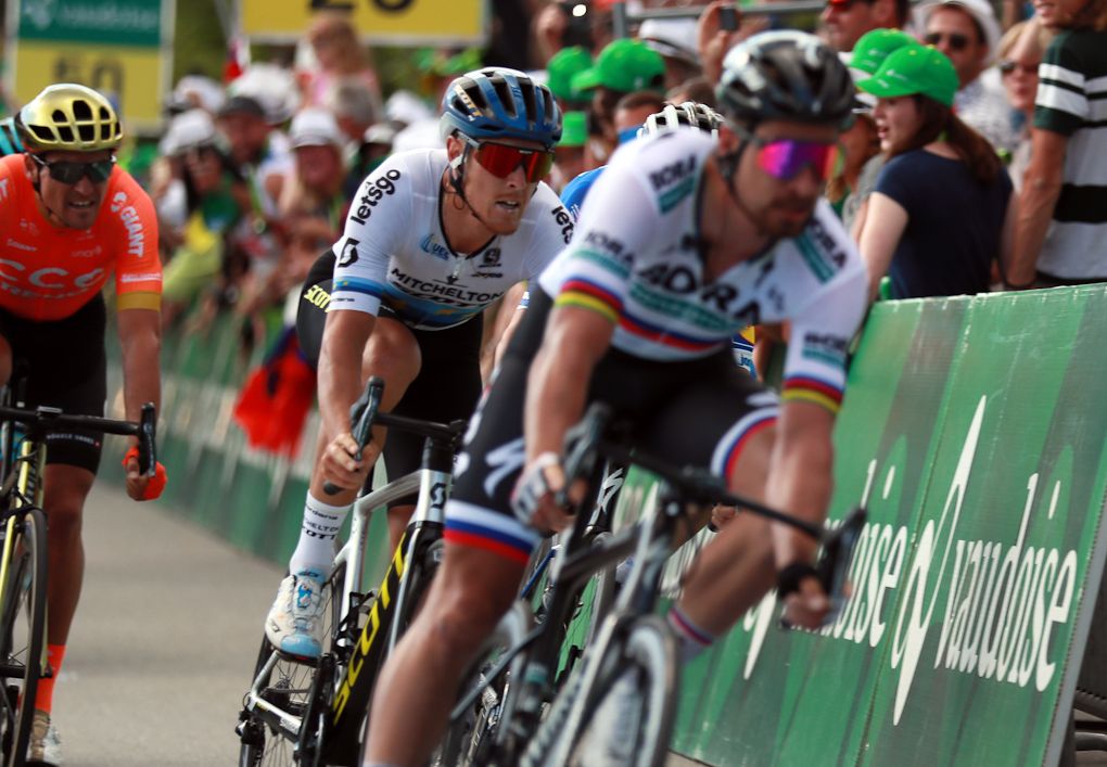 Peter Sagan and Matteo Trentin finished second and third during stage 2 at Tour de Suisse