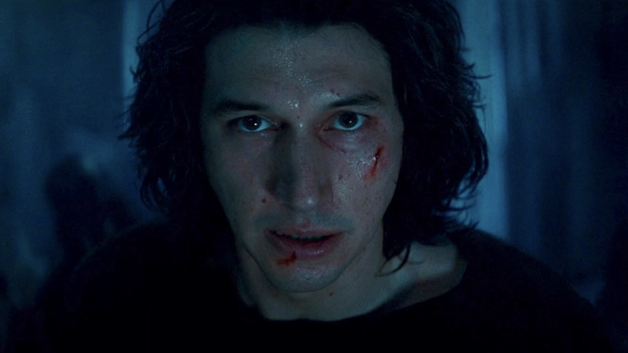 Ben Solo communicating with Rey over their Force Dyad while surrounded by the Knights of Ren in Star Wars: The Rise of Skywalker