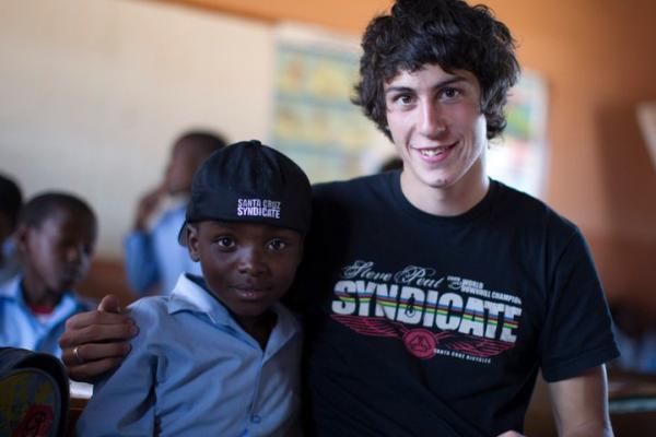 Josh Bryceland at the Thembini School