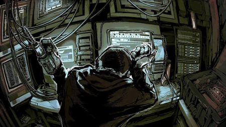 Split trailer screenshot of man sitting at computer desk