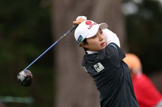 Kim Hyo-joo of South Korea tees off on hole 13 during the first round of the 78th U.S. Women's Open at Pebble Beach Golf Links on July 6, 2023 in Pebble Beach, California.