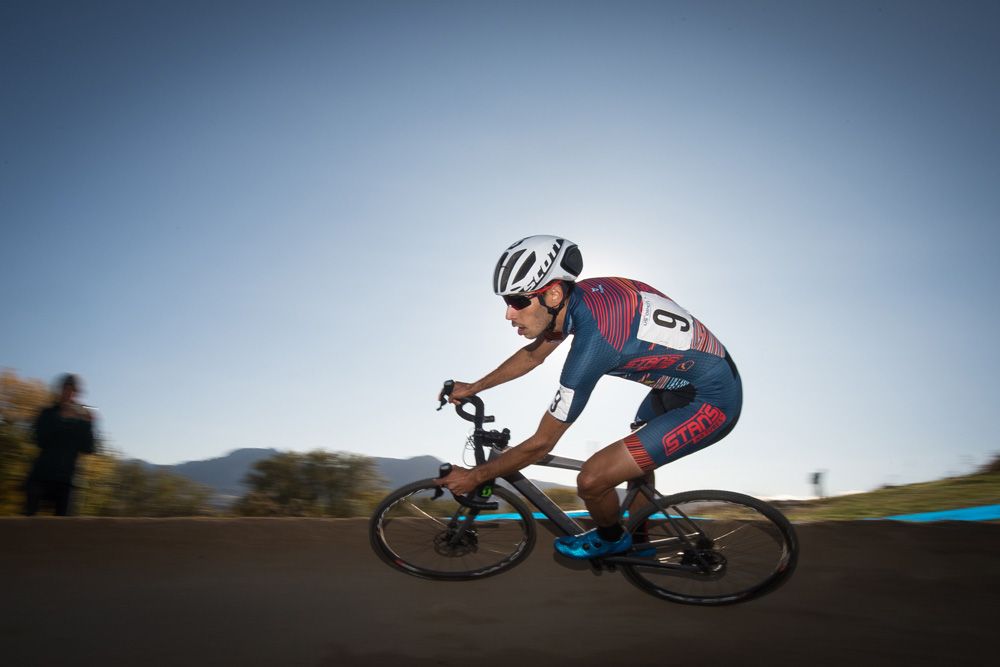 Hector Riveros Paez takes on a fast banked turn