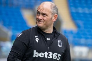 Alex Neil Manager of Stoke City during the Sky Bet Championship match between Cardiff City and Stoke City at the Cardiff City Stadium on April 22, 2023 in Cardiff, Wales.