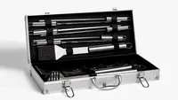 John Lewis & Partners Stainless Steel BBQ Tool Set in Case