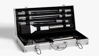 John Lewis & Partners Stainless Steel BBQ Tool Set in Case